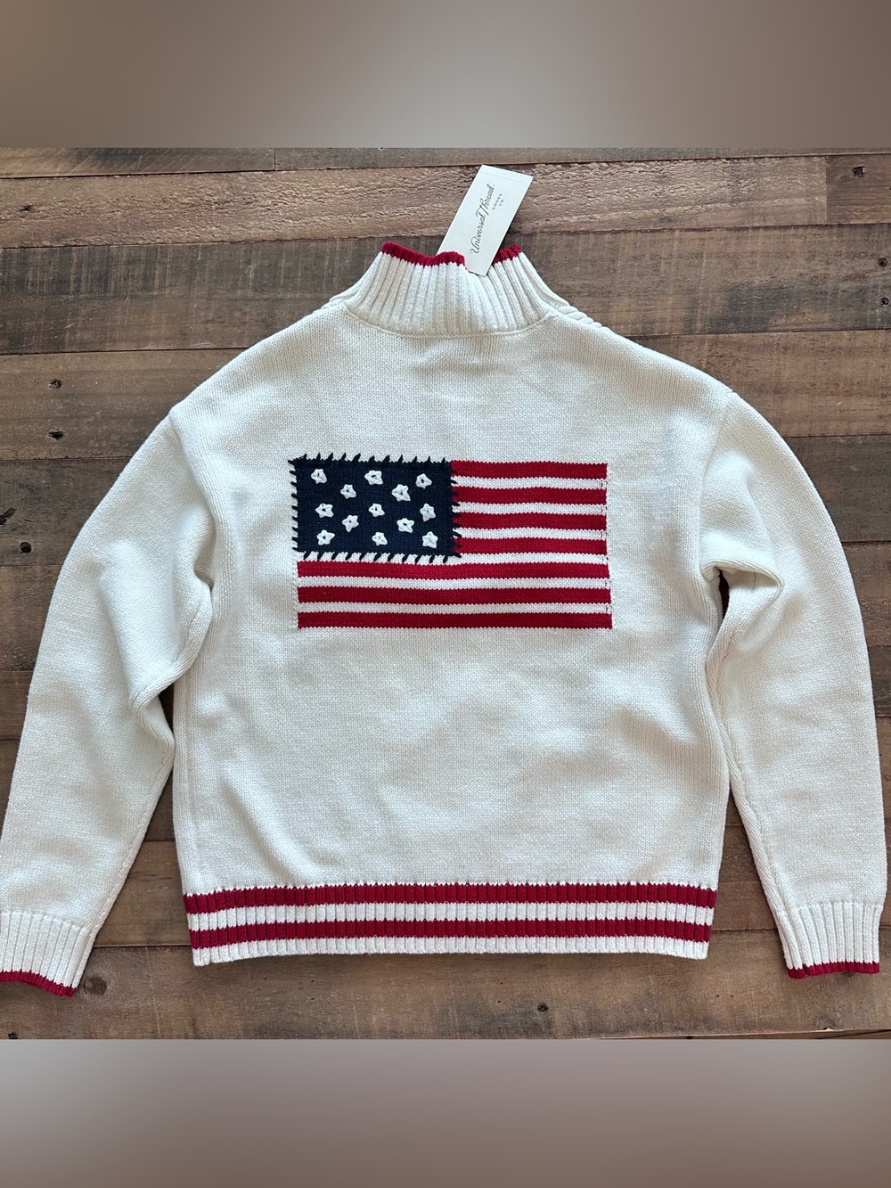 ⭐️NWT Women’s American Flag 1/4 Zip Mock Neck Pullover Sweater